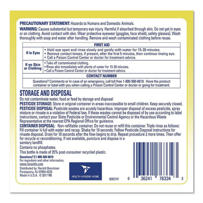 Disinfectant Deodorizing Cleaner Concentrate, Lemon Scent, 1 gal Bottle