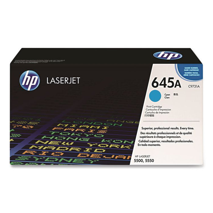 HP 645A, (C9731A) Cyan Original LaserJet Toner Cartridge
