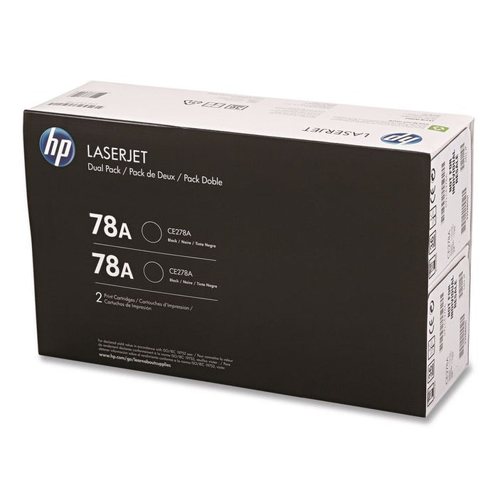 HP 78A, (CE278D) 2-Pack Black Original LaserJet Toner Cartridges