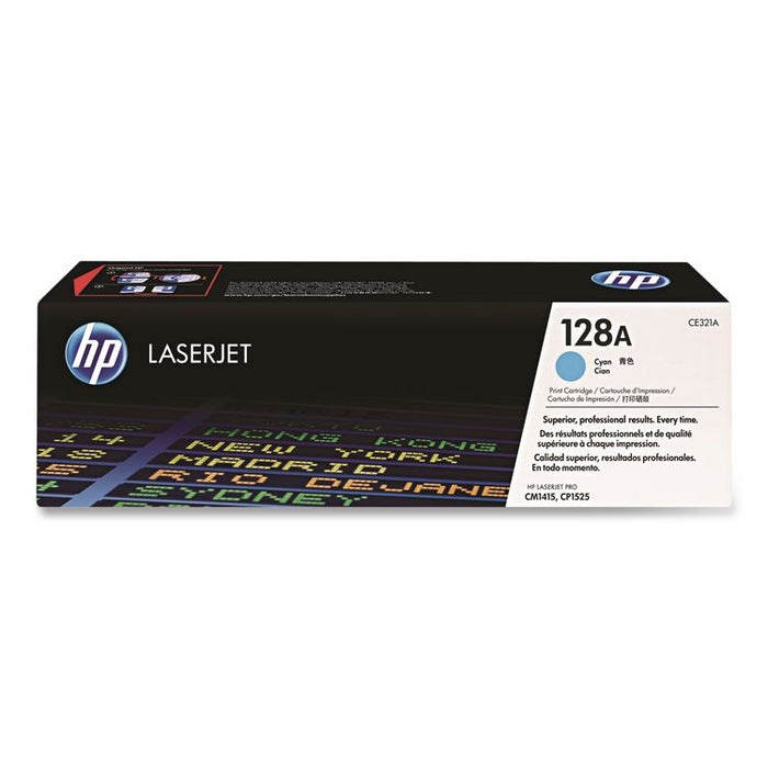 HP 128A, (CE321A) Cyan Original LaserJet Toner Cartridge