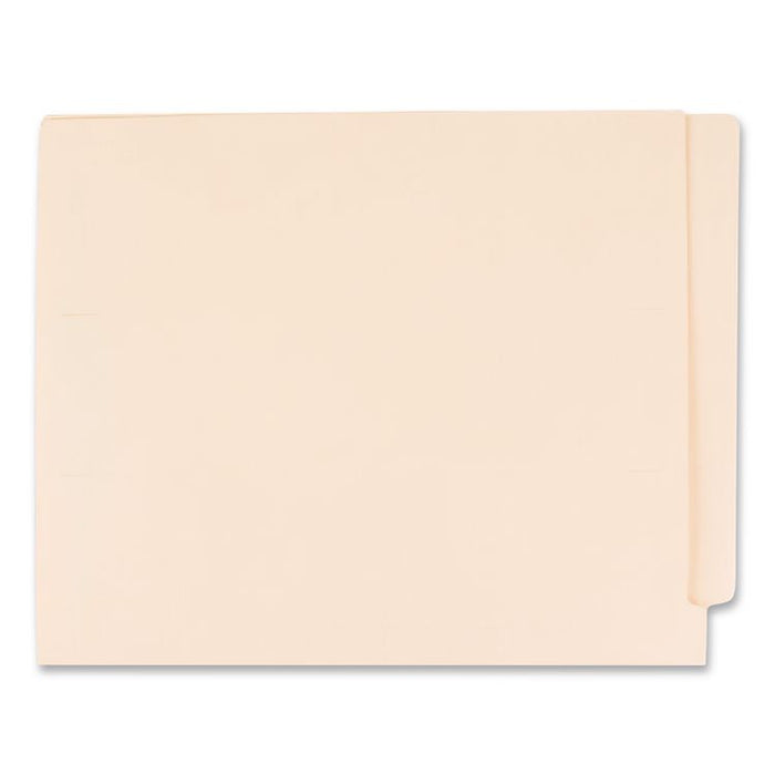 Manila End Tab Folders, 9.5" High Front, Straight 1-Ply Tabs, Letter Size, Manila, 100/Box