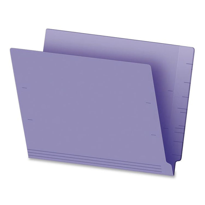 Colored End Tab Folders with Reinforced Double-Ply Straight Cut Tabs, Letter Size, 0.75" Expansion, Purple, 100/Box