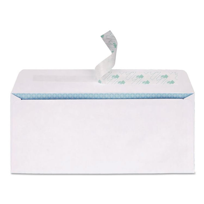 Redi-Strip Security Tinted Envelope, #10, Commercial Flap, Redi-Strip Heat-Resistant Closure, 4.13 x 9.5, White, 30/Box