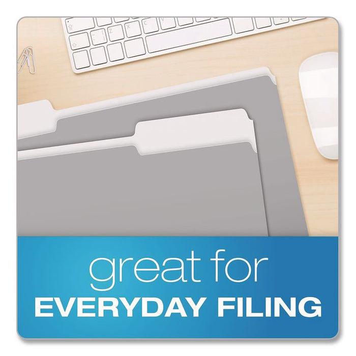 Interior File Folders, 1/3-Cut Tabs: Assorted, Legal Size, Gray, 100/Box