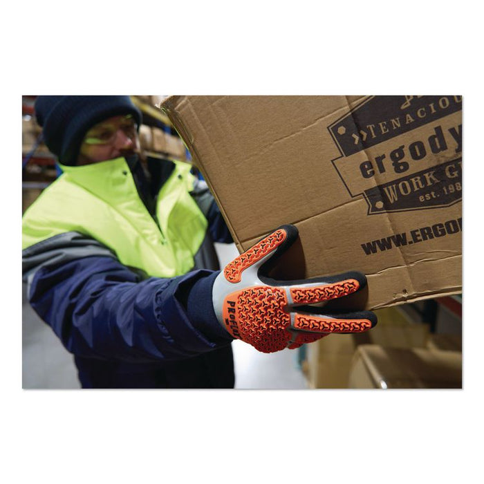ProFlex 7521 Thermal Coated Impact-Resistant Gloves: EN 388: 2131X, 10.5" Long, Medium (8), Gray, Pair