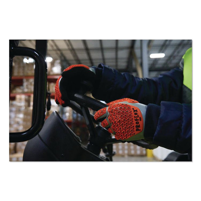 ProFlex 7521 Thermal Coated Impact-Resistant Gloves: EN 388: 2131X, 11" Long, Large (9), Gray, Pair