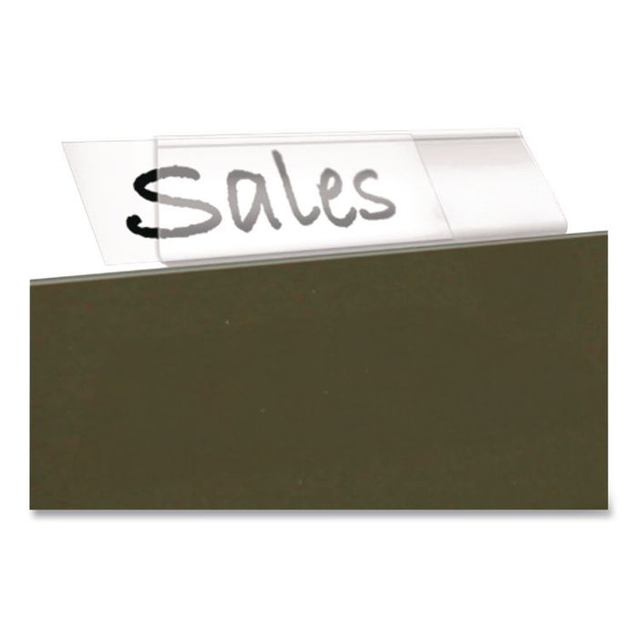 Transparent Colored Tabs For Hanging File Folders, 1/5-Cut, Clear, 2" Wide, 25/Pack