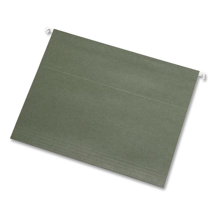 Reinforced Hanging File Folders, Letter Size, Straight Tabs, Standard Green, 25/Box