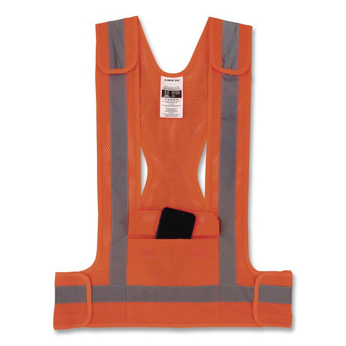 GloWear 8142BA Type O Class 1 Breakaway Hi-Vis Safety Vest, Polyester, Large/X-Large, Orange