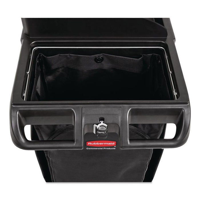 Fabric Cleaning Cart Bag for Rubbermaid Commercial Housekeeping and Janitorial Carts, 30 gal, 10.5 x 16.8 x 33, Black, 4/CT