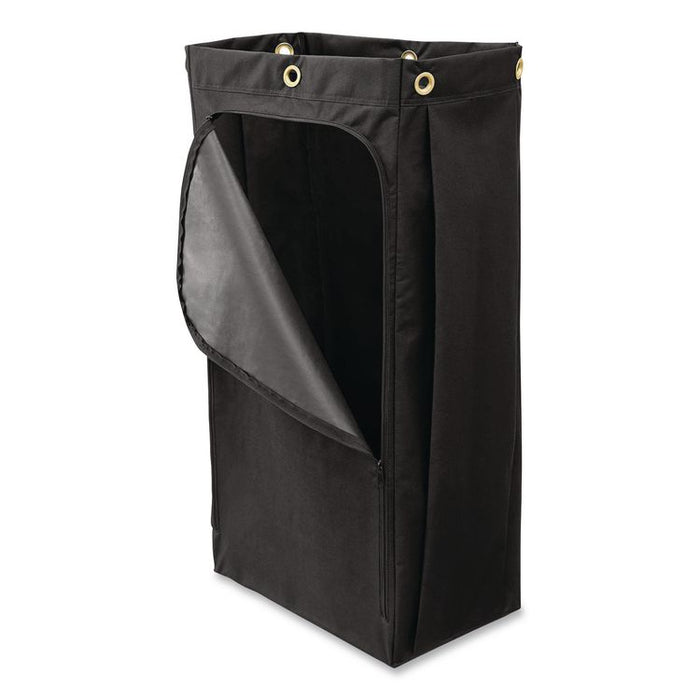 Fabric Cleaning Cart Bag for Rubbermaid Commercial Housekeeping and Janitorial Carts, 30 gal, 10.5 x 16.8 x 33, Black, 4/CT