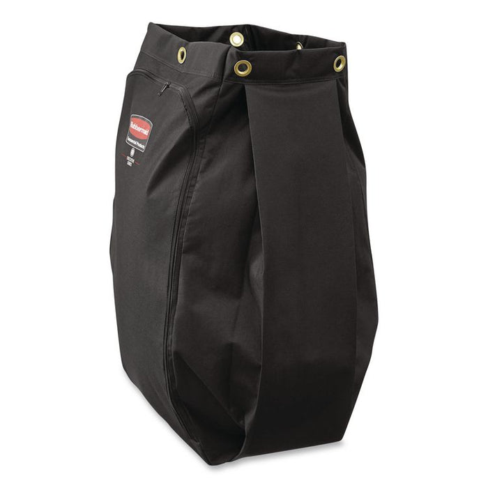 Fabric Cleaning Cart Bag for Rubbermaid Commercial Housekeeping and Janitorial Carts, 30 gal, 10.5 x 16.8 x 33, Black, 4/CT