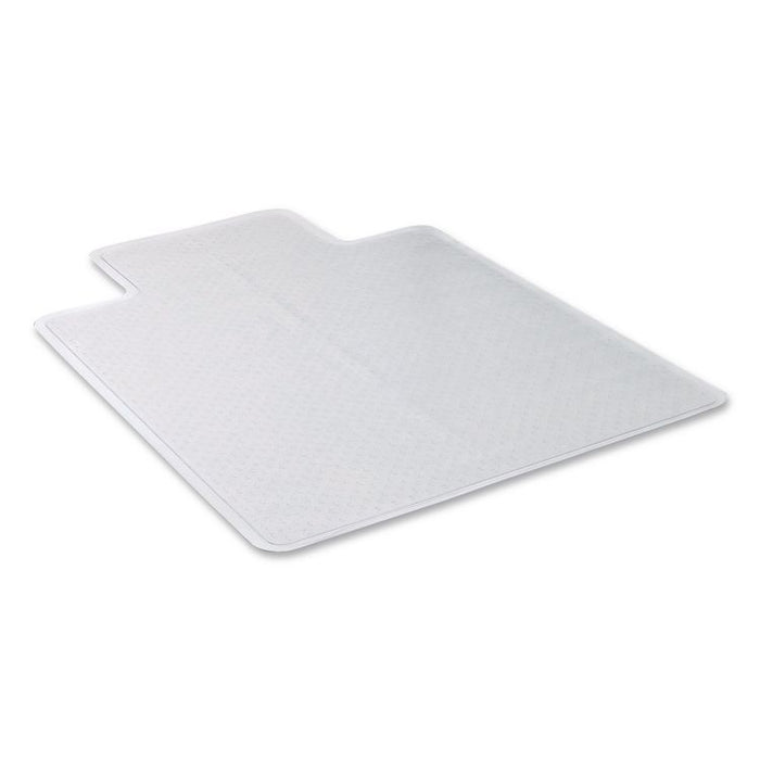 Studded Chair Mat for Flat Pile Carpeted Floors, Rectangular with Lip, Straight Edges, 36" x 48", Clear