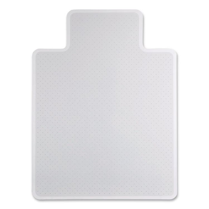 Studded Chair Mat for Flat Pile Carpeted Floors, Rectangular with Lip, Straight Edges, 36" x 48", Clear