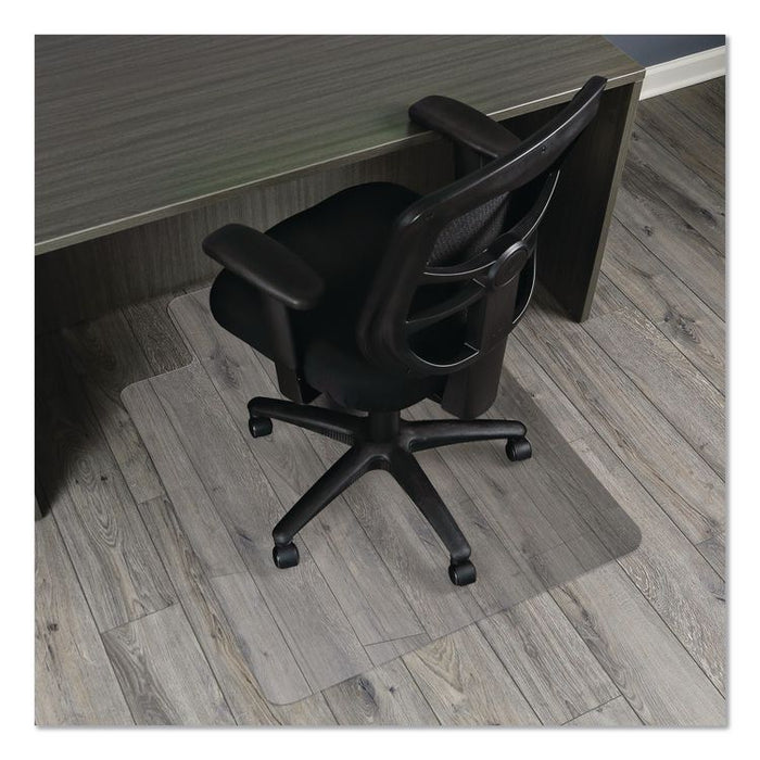 Non-Studded Chair Mat for Hard Floors, Rectangular with Lip, Straight Edges, 36" x 48", Clear
