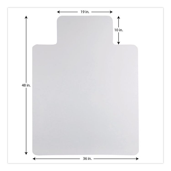 Non-Studded Chair Mat for Hard Floors, Rectangular with Lip, Straight Edges, 36" x 48", Clear