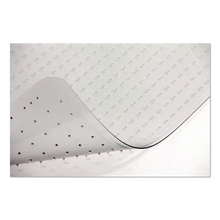 Studded Chair Mat for Flat Pile Carpeted Floors, Rectangular with Lip, Straight Edges, 36" x 48", Clear