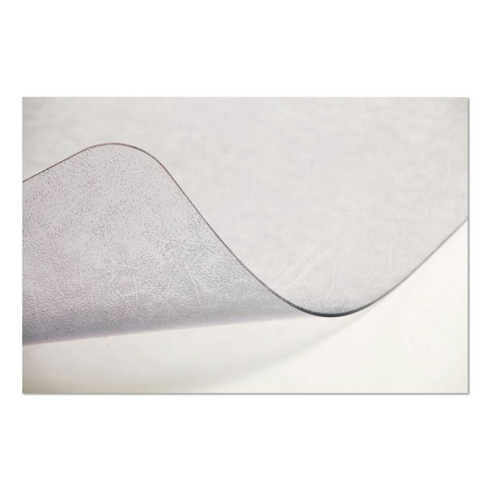 Non-Studded Chair Mat for Hard Floors, Rectangular with Lip, Straight Edges, 36" x 48", Clear