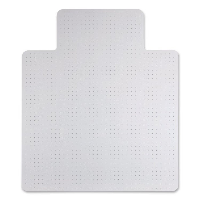 Studded Chair Mat for Flat to Low Pile Carpeted Floors, Rectangular with Wide Lip, Beveled Edges, 45" x 53", Clear