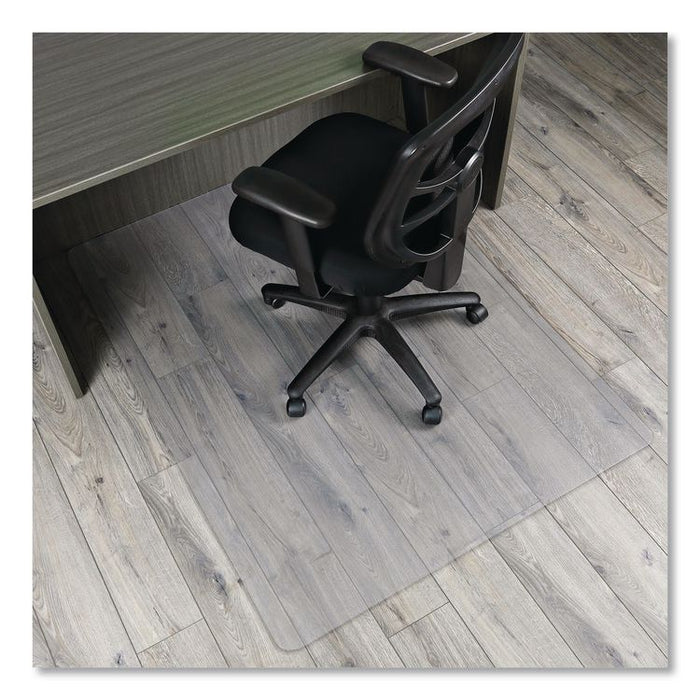 Non-Studded Chair Mat for Hard Floors, Rectangular, Straight Edges, 46" x 60", Clear
