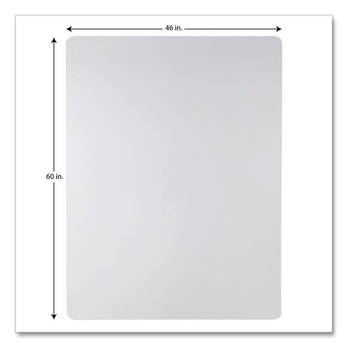 Non-Studded Chair Mat for Hard Floors, Rectangular, Straight Edges, 46" x 60", Clear