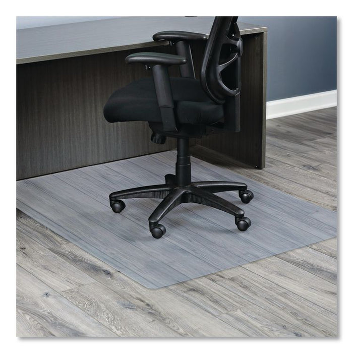 Non-Studded Chair Mat for Hard Floors, Rectangular, Straight Edges, 46" x 60", Clear
