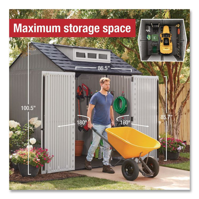 Storage Shed, 337 cu ft, 7 ft x 7 ft x 8 ft, Brown