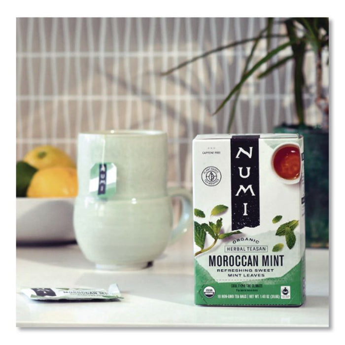 Organic Teas and Teasans, 1.4 oz Filterbag, Moroccan Mint, 18/Box