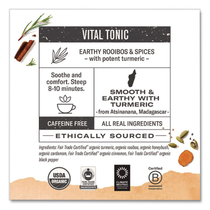 Turmeric Tea, Amber Sun, 1.46 oz Bag, 15/Box