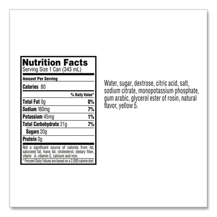 Thirst Quencher Can, Lemon-Lime, 11.6 oz Can, 24/Carton