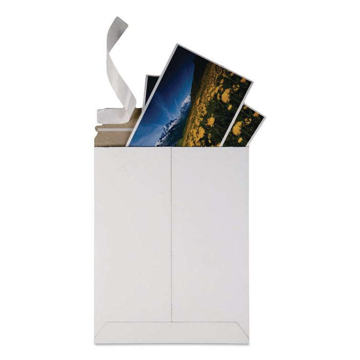 Photo/Document Mailer, Cheese Blade Flap, Redi-Strip Adhesive Closure, 9 x 11.5, White, 25/Box