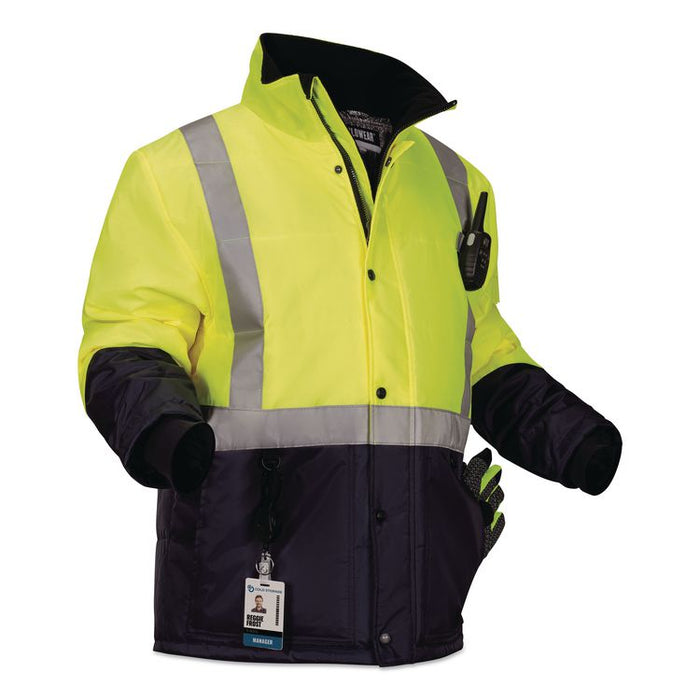 N-Ferno 6478 Class 2 Hi-Vis Freezer Jacket, X-Small, Lime