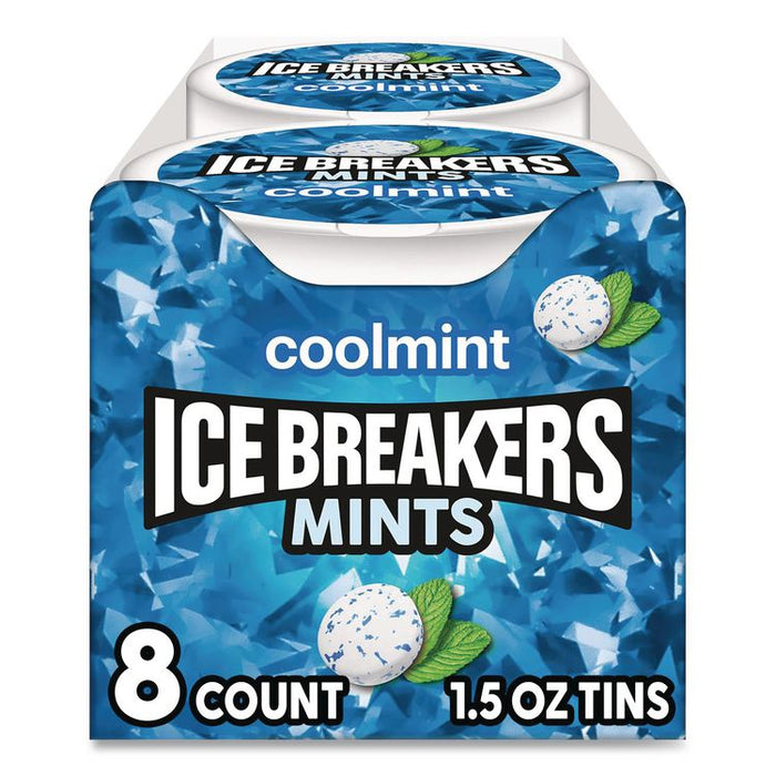 Sugar-Free Cool Mints, Coolmint, 1.5 oz Tin, 8 Tins/Carton