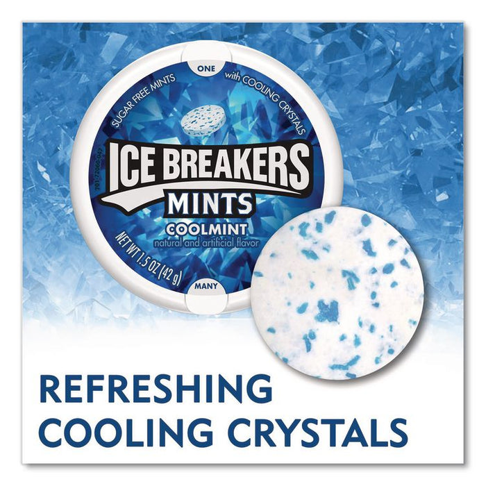 Sugar-Free Cool Mints, Coolmint, 1.5 oz Tin, 8 Tins/Carton