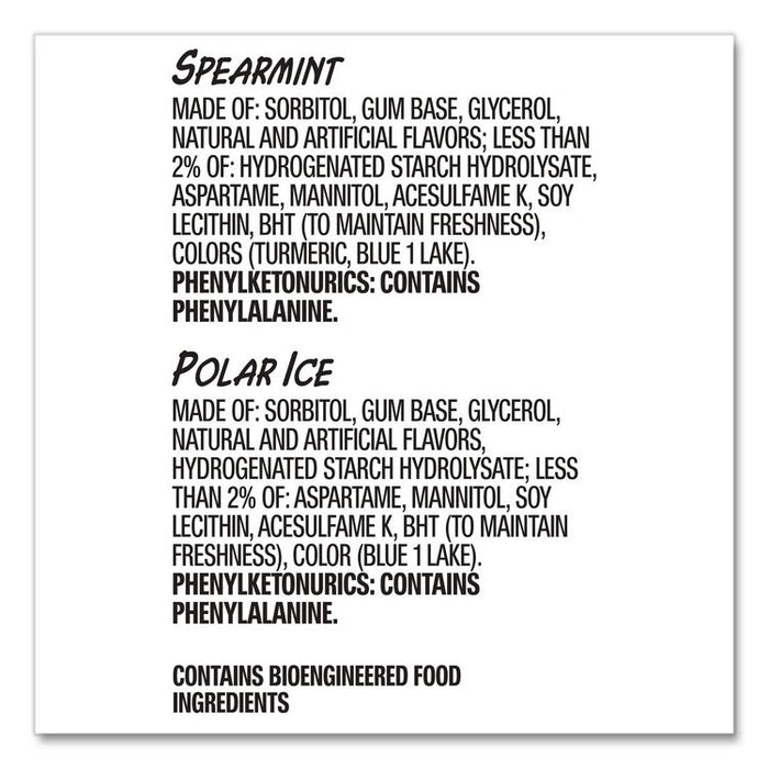 Extra Polar Ice and Spearmint Sugar-Free Gum Variety Pack, Polar Ice/Spearmint, 35 Sticks/Pack, 8 Packs/Carton