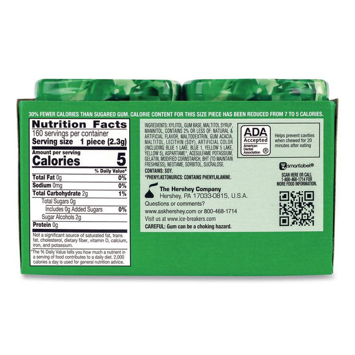 Ice Cubes Spearmint Sugar-Free Gum, Spearmint, 40 Cubes/Bottle, 4 Bottles/Carton