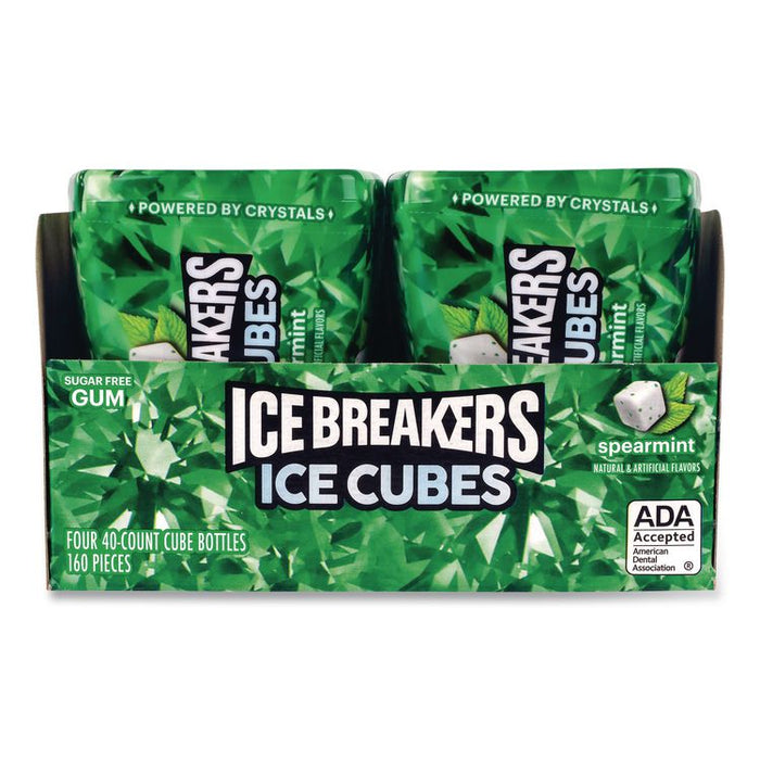 Ice Cubes Spearmint Sugar-Free Gum, Spearmint, 40 Cubes/Bottle, 4 Bottles/Carton