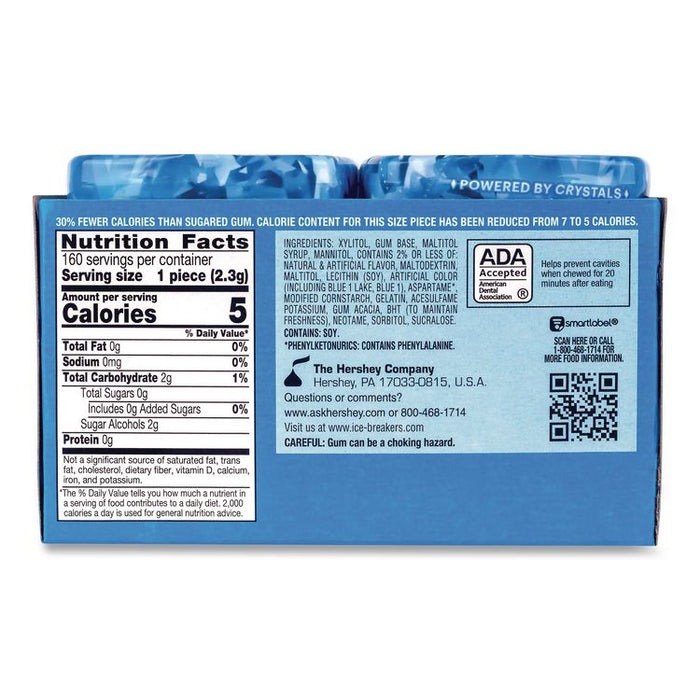 Ice Cubes Peppermint Sugar-Free Gum, Peppermint, 40 Cubes/Bottle, 4 Bottles/Carton