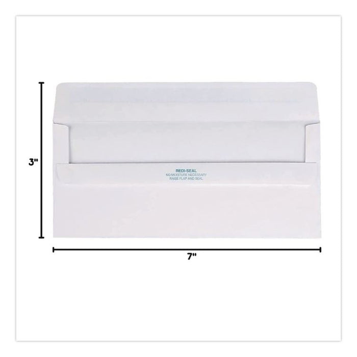 Redi-Seal Envelope, #10, Commercial Flap, Redi-Seal Adhesive Closure, 4.13 x 9.5, White, 500/Box