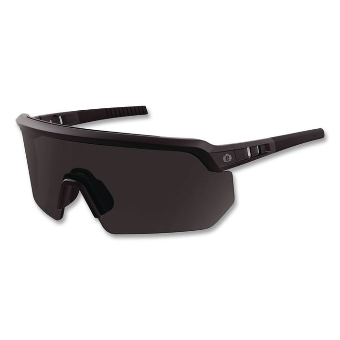 Skullerz AEGIR Color Enhancing Anti-Scratch Anti-Fog Safety Glasses, Matte Black Half Frame, High Contrast Smoke Single Lens