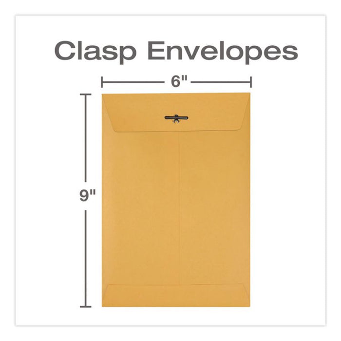 Clasp Envelope, 32 lb Bond Weight Kraft, #1, Square Flap, Clasp/Gummed Closure, 6 x 9, Brown Kraft, 100/Box