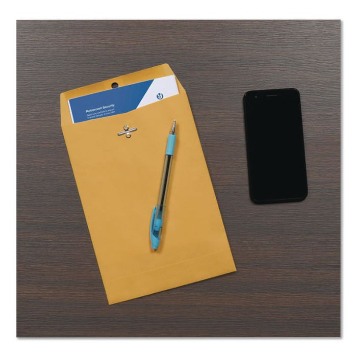 Clasp Envelope, 32 lb Bond Weight Kraft, #1, Square Flap, Clasp/Gummed Closure, 6 x 9, Brown Kraft, 100/Box