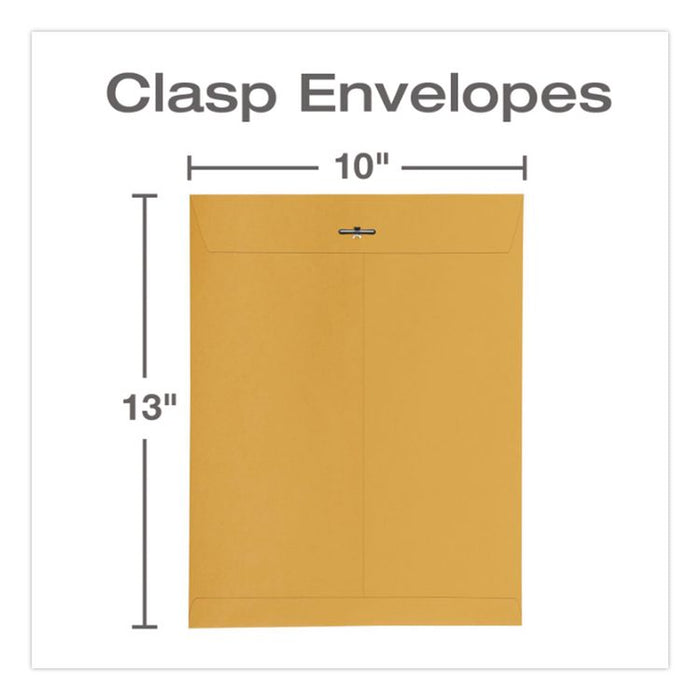 Clasp Envelope, 32 lb Bond Weight Kraft, #97, Square Flap, Clasp/Gummed Closure, 10 x 13, Brown Kraft, 100/Box