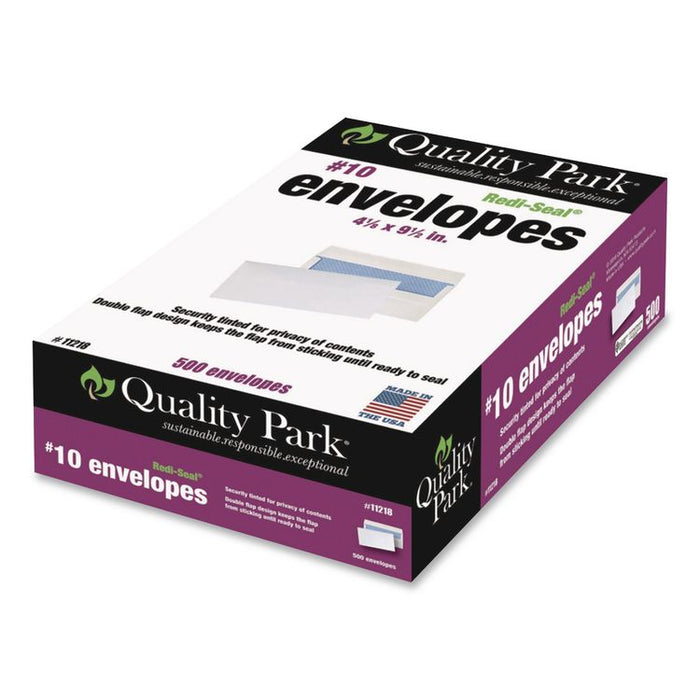 Redi-Seal Security-Tint Envelope, #10, Commercial Flap, Redi-Seal Adhesive Closure, 4.13 x 9.5, White, 500/Box