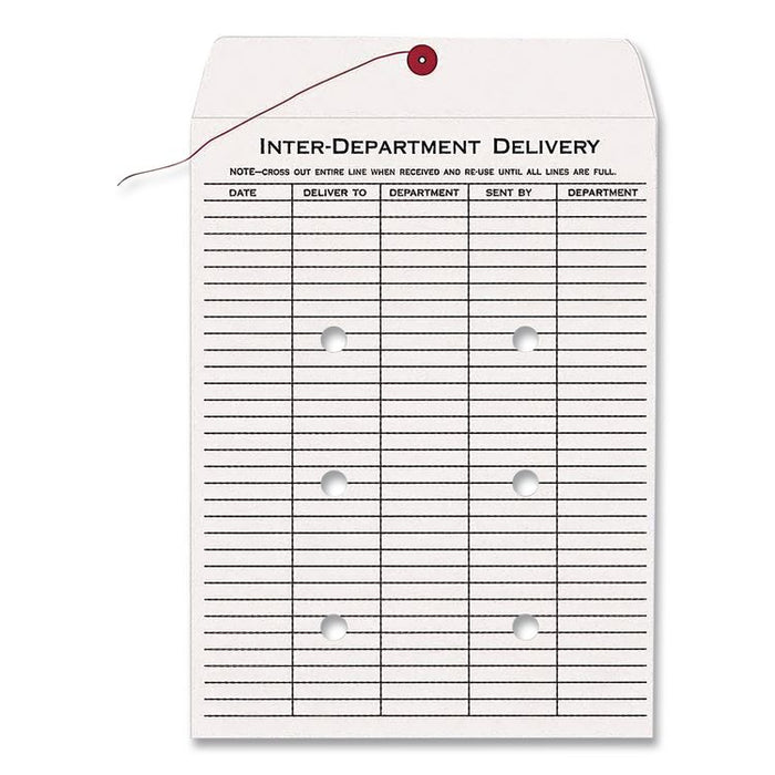 Inter-Department Envelope, #97, Two-Sided Five-Column Format, 10 x 13, White, 100/Box