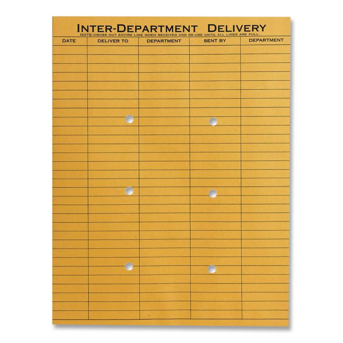 Brown Kraft Resealable Redi-Tac Interoffice Envelope, #97, One-Sided Five-Column Format, 10 x 13, Brown Kraft, 100/Box