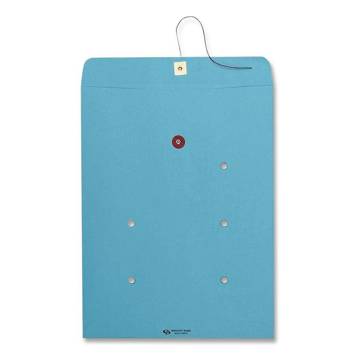 Colored Paper String and Button Interoffice Envelope, #97, One-Sided Five-Column Format, 10 x 13, Blue, 100/Box