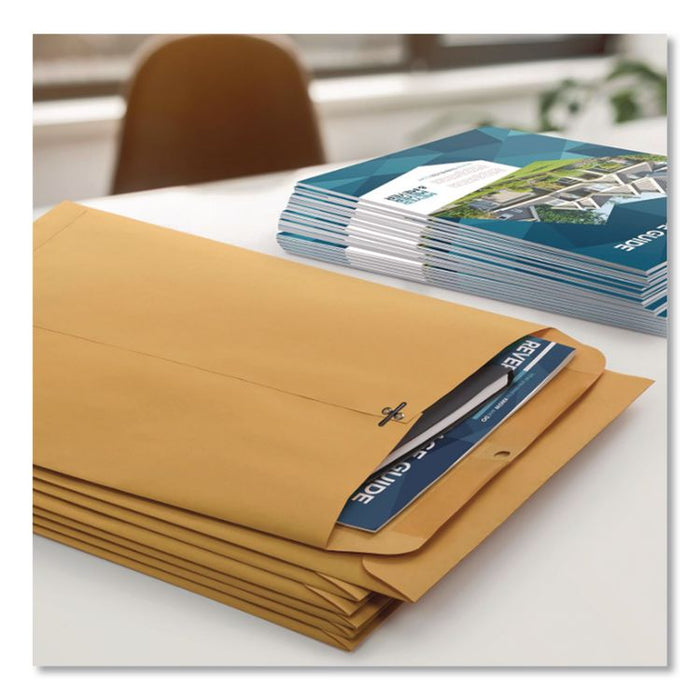 Clasp Envelope, 28 lb Bond Weight Kraft, #93, Square Flap, Clasp/Gummed Closure, 9.5 x 12.5, Brown Kraft, 100/Box