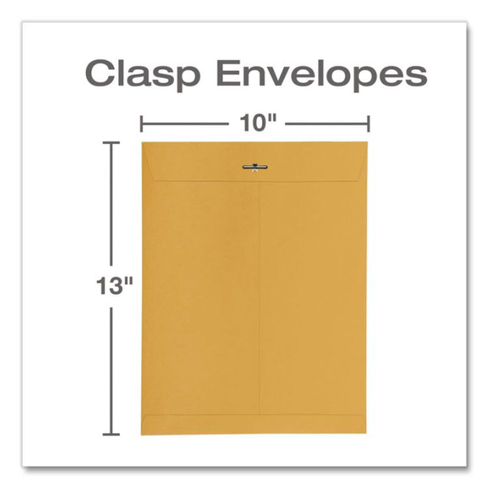 Clasp Envelope, 28 lb Bond Weight Kraft, #97, Square Flap, Clasp/Gummed Closure, 10 x 13, Brown Kraft, 100/Box