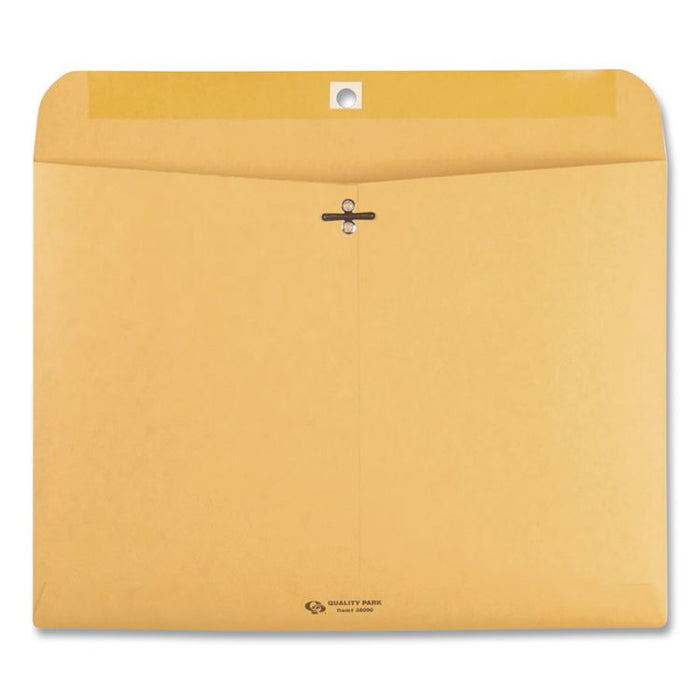 Redi-File Clasp Envelope, #90, Cheese Blade Flap, Clasp/Gummed Closure, 9 x 12, Brown Kraft, 100/Box